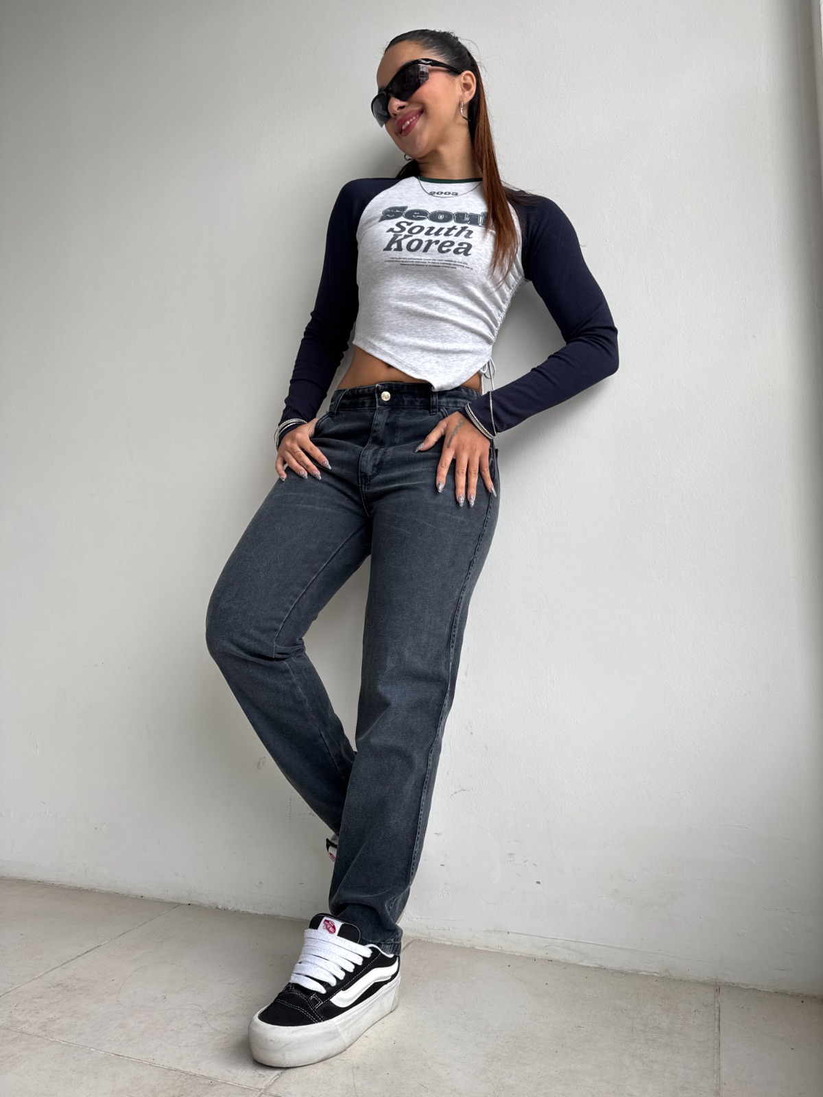 MOM CROP BLUE