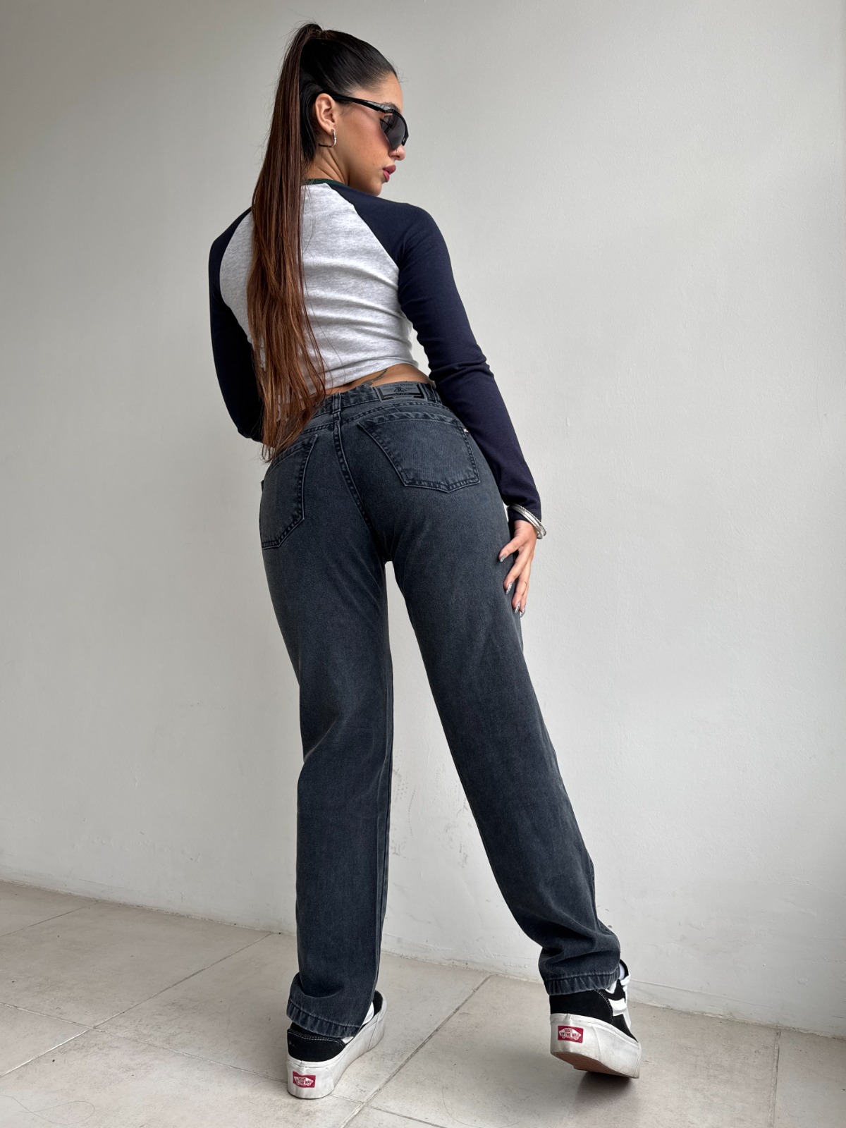 MOM CROP BLUE