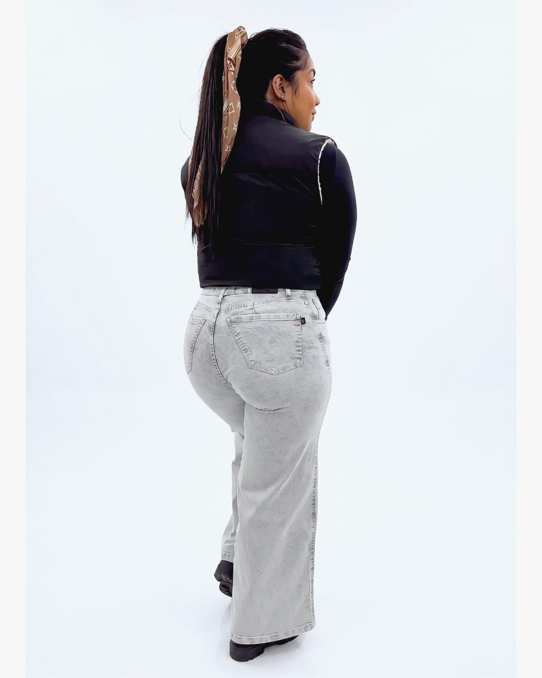 WIDE LEG GRAY LINE HILO BLANCO