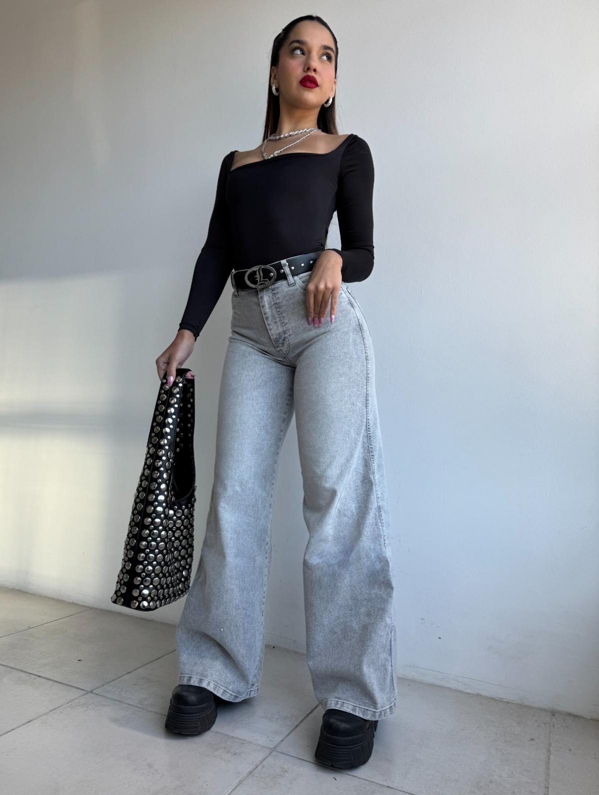 WIDE LEG GRAY HILO GRIS