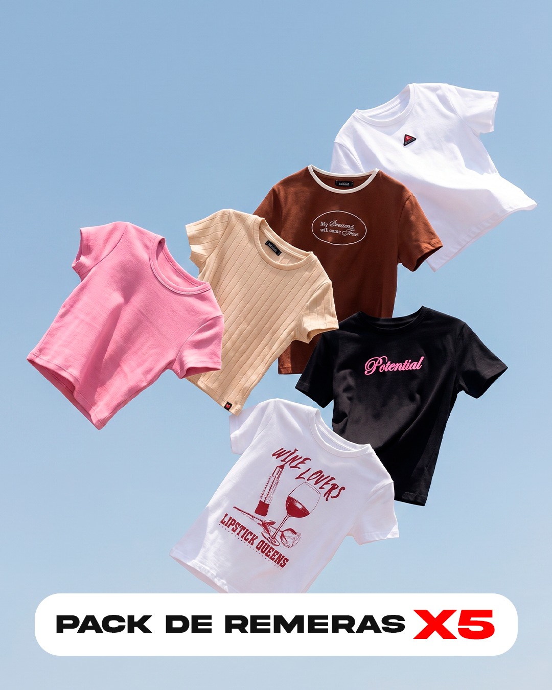 PACK DE REMERAS X5