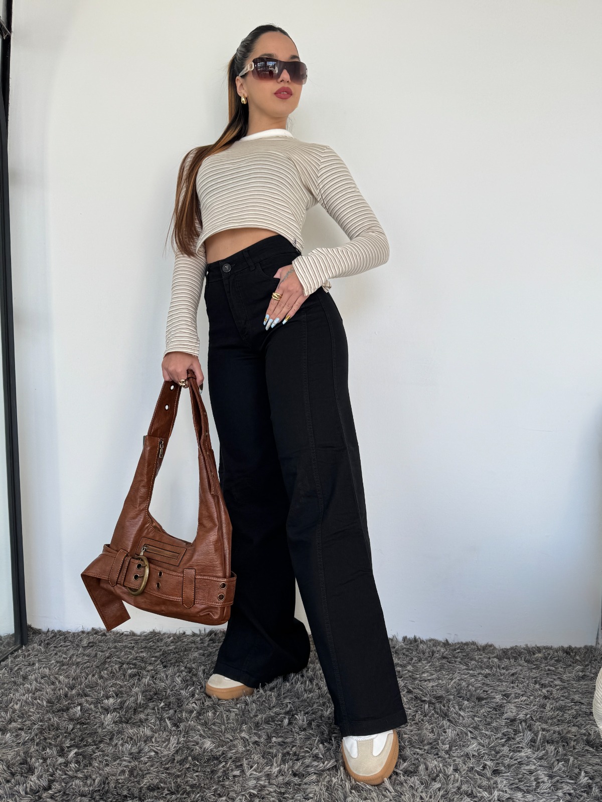 WIDE LEG BLACK LINE