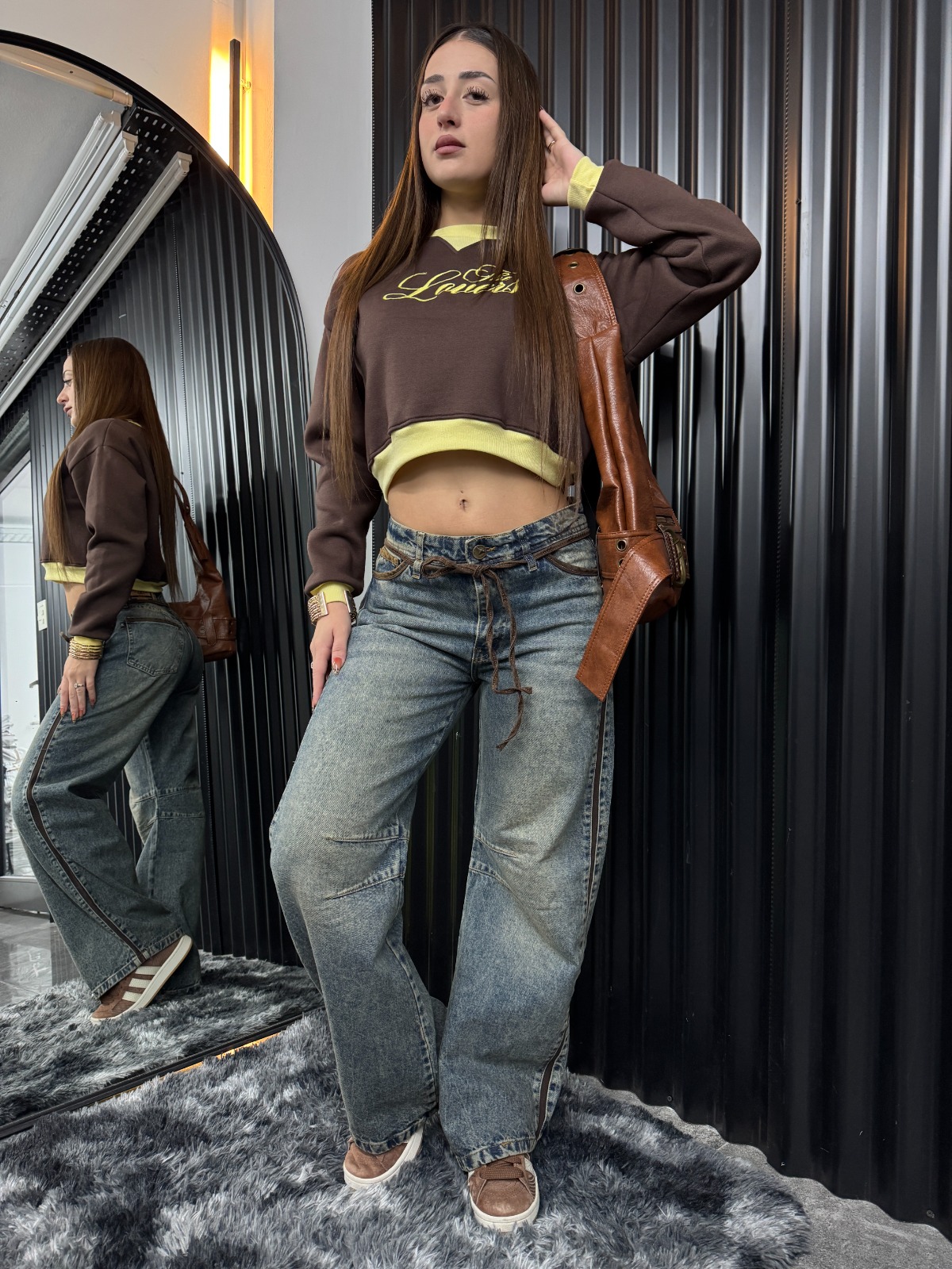 WIDE LEG BLIND BROWN