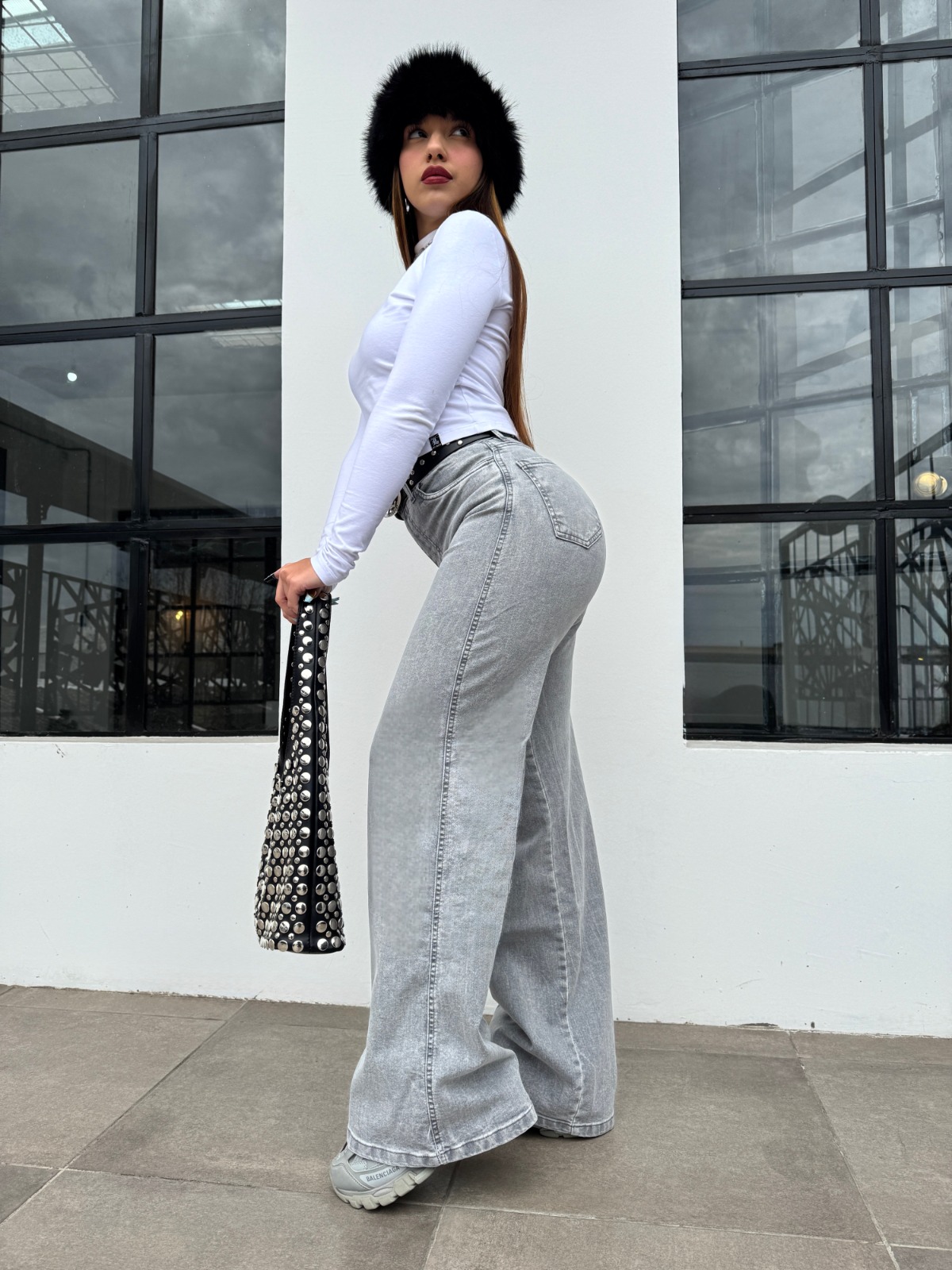 WIDE LEG ASH - Hilo gris