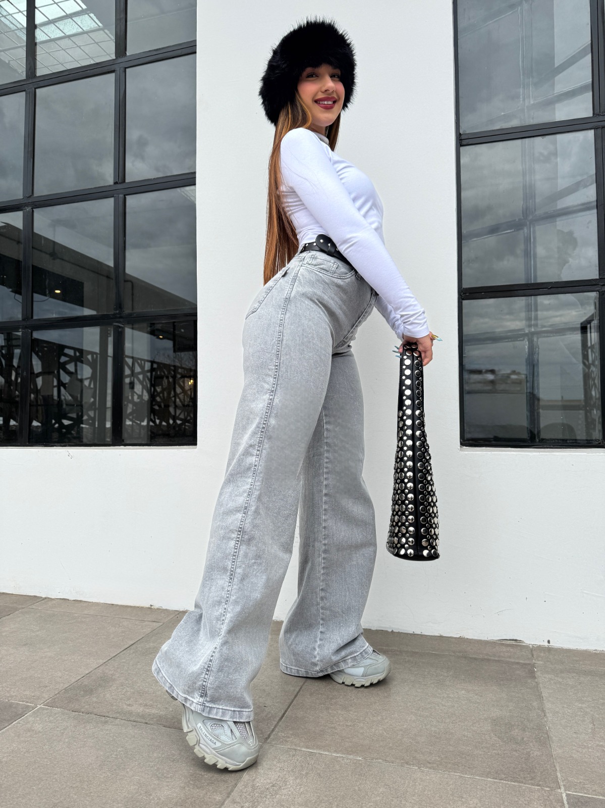 WIDE LEG ASH - Hilo gris