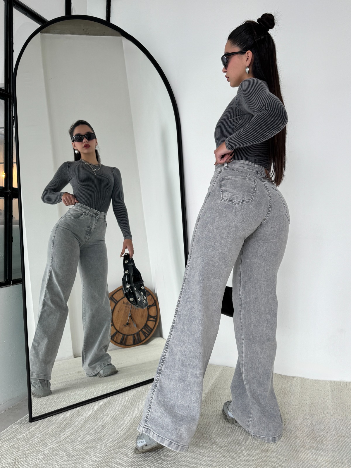 WIDE LEG ASH - Hilo gris