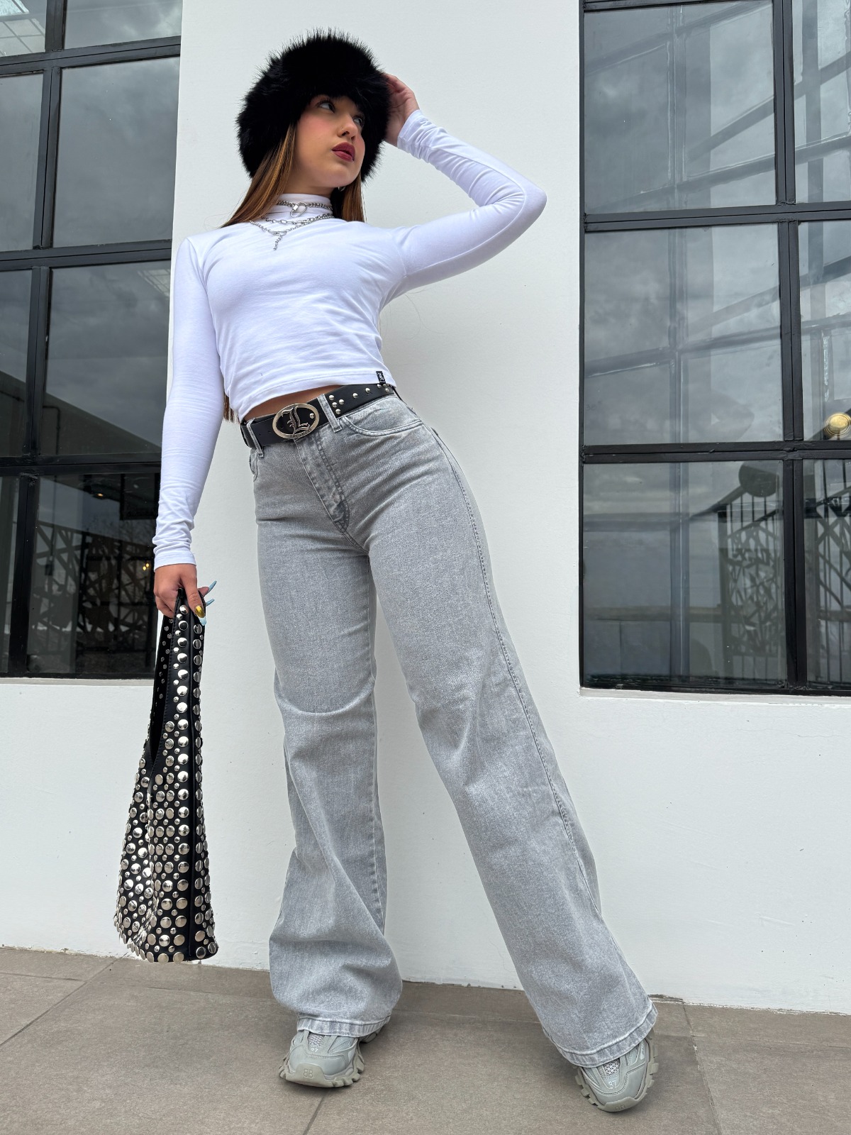WIDE LEG ASH - Hilo gris