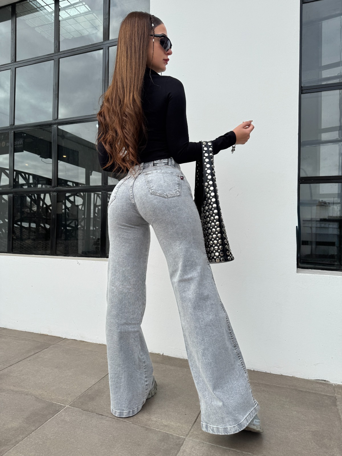 WIDE LEG DARK LINE - Hilo camel