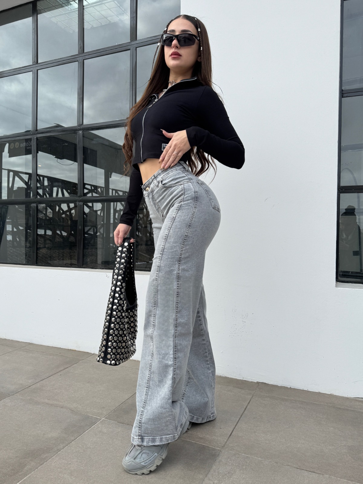 WIDE LEG DARK LINE - Hilo camel