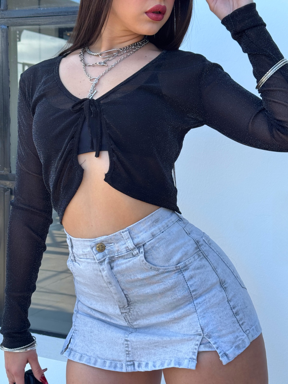 SHORT POLLERA ARETHA GRAY