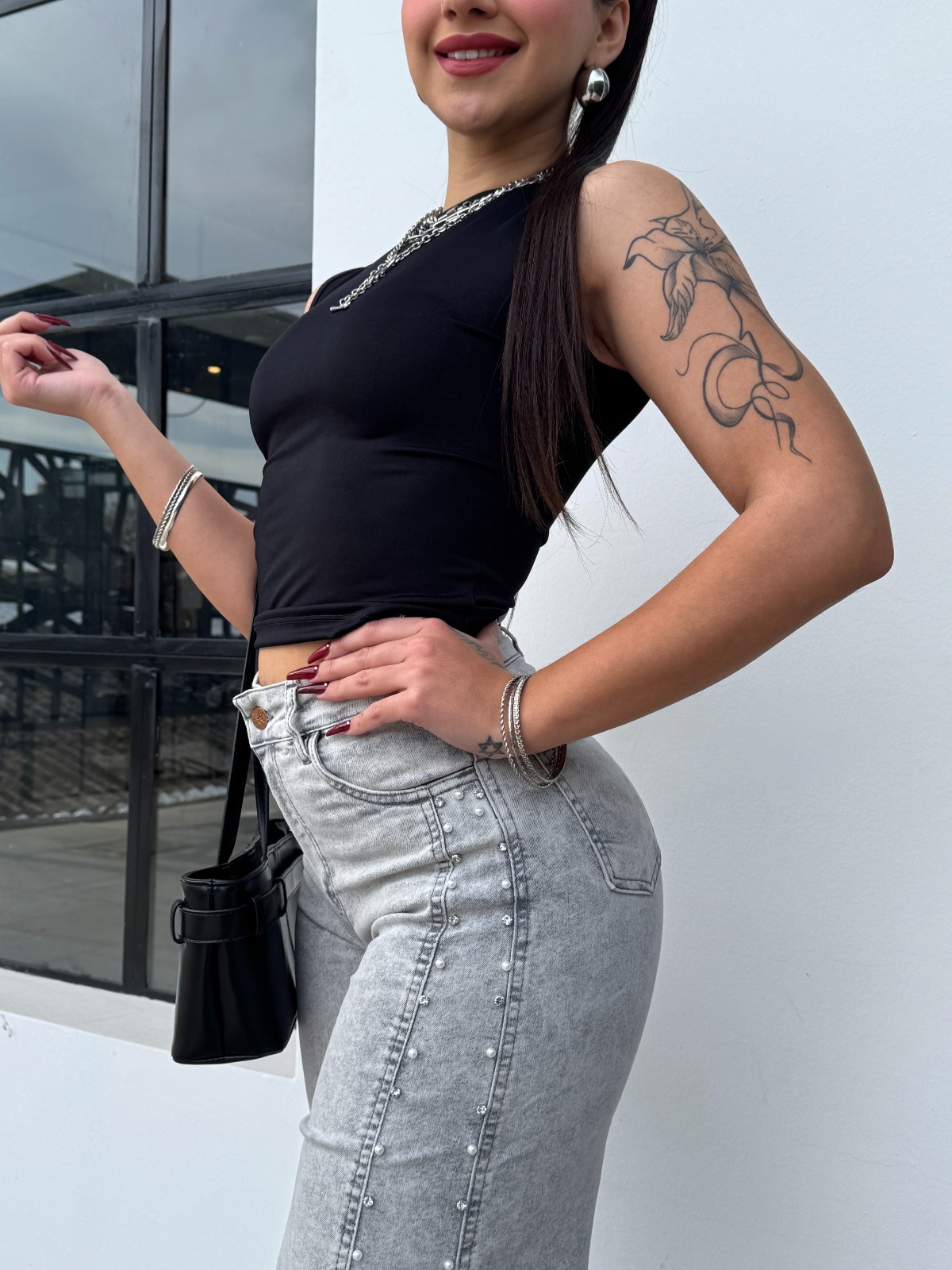 WIDE LEG GRAY SHINE