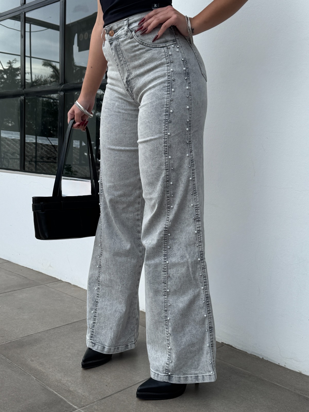 WIDE LEG GRAY SHINE