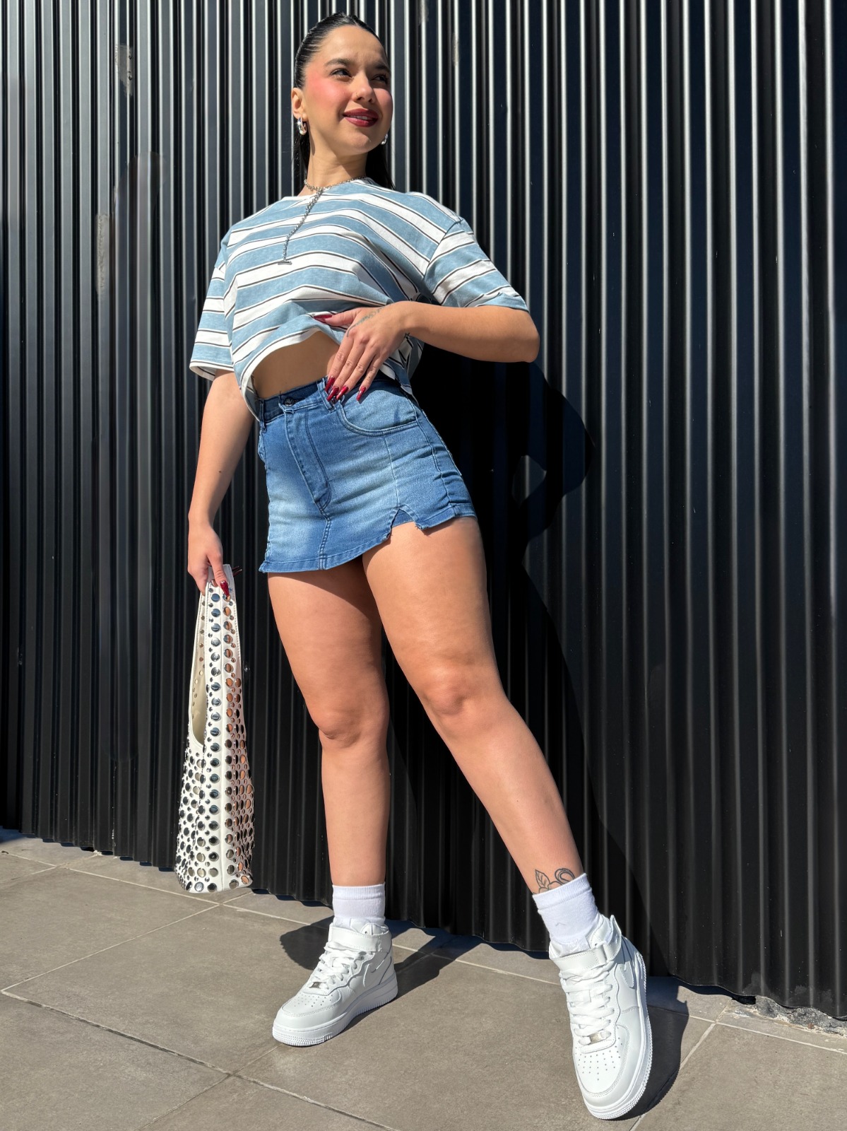 SHORT POLLERA ARETHA NAVY
