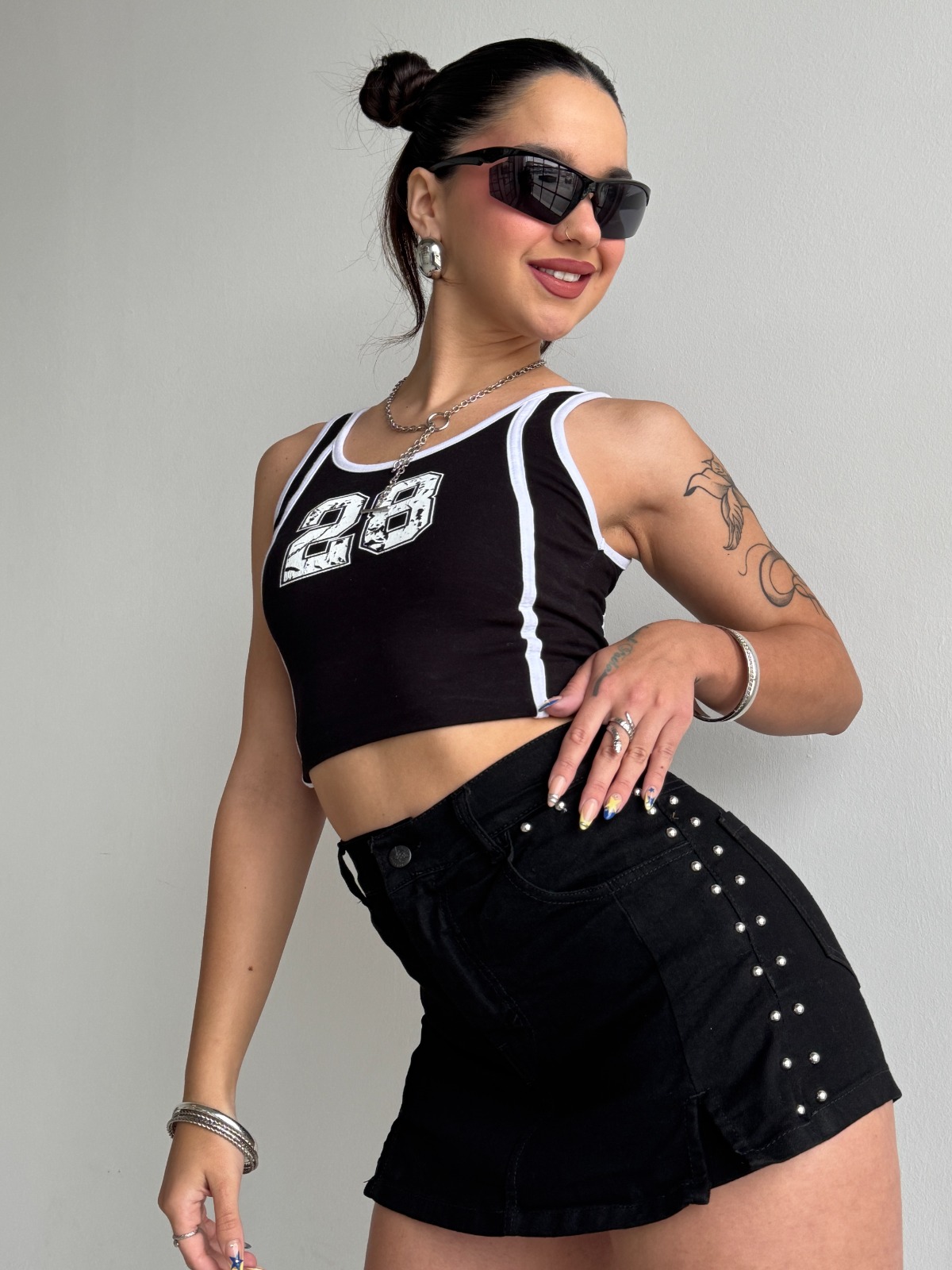 SHORT POLLERA BLACK HEAVEN