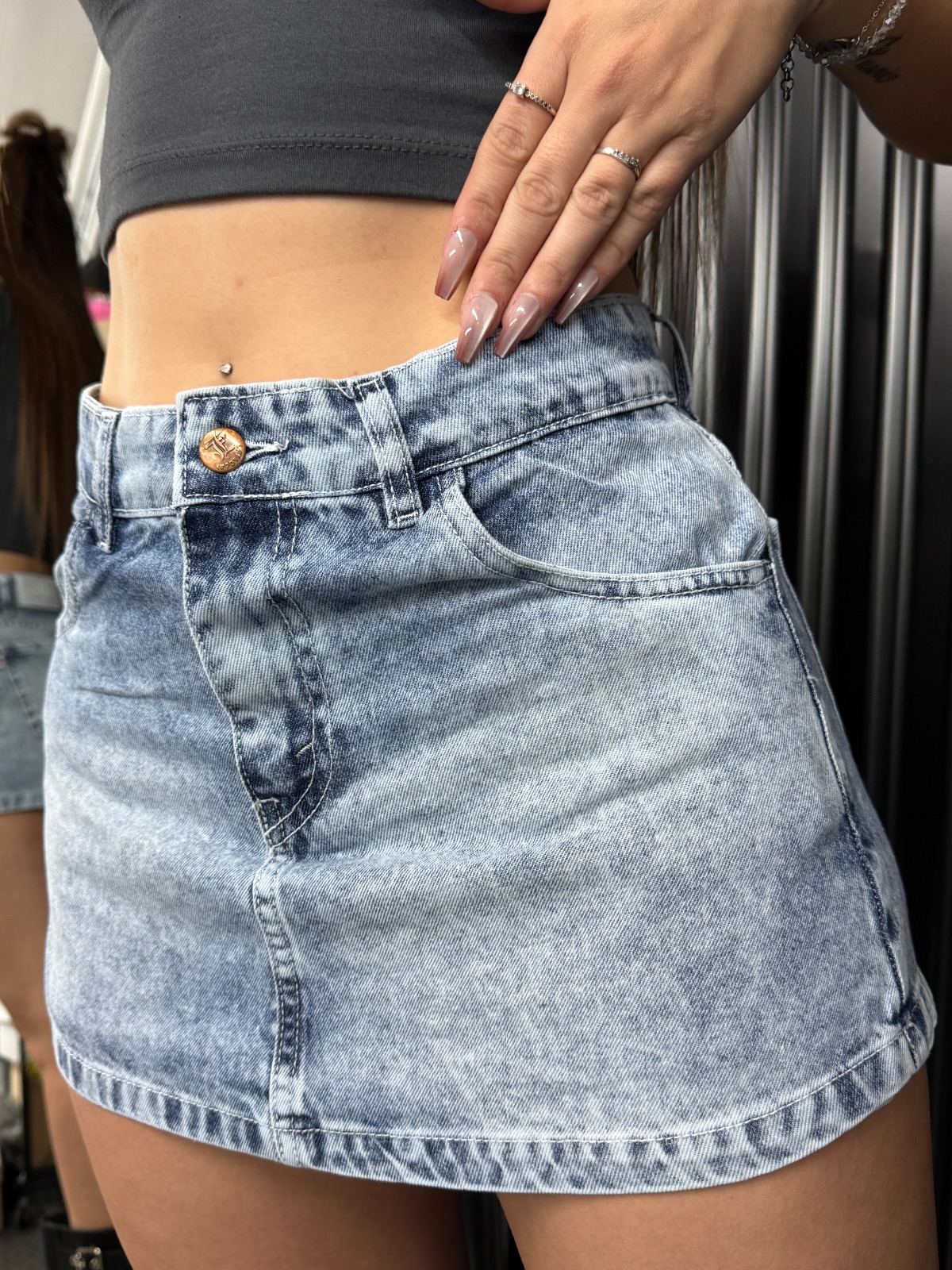 SHORT POLLERA BLUE RIBB