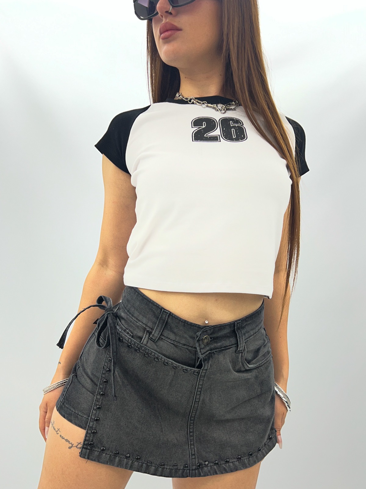 SHORT POLLERA GRAY TACKS