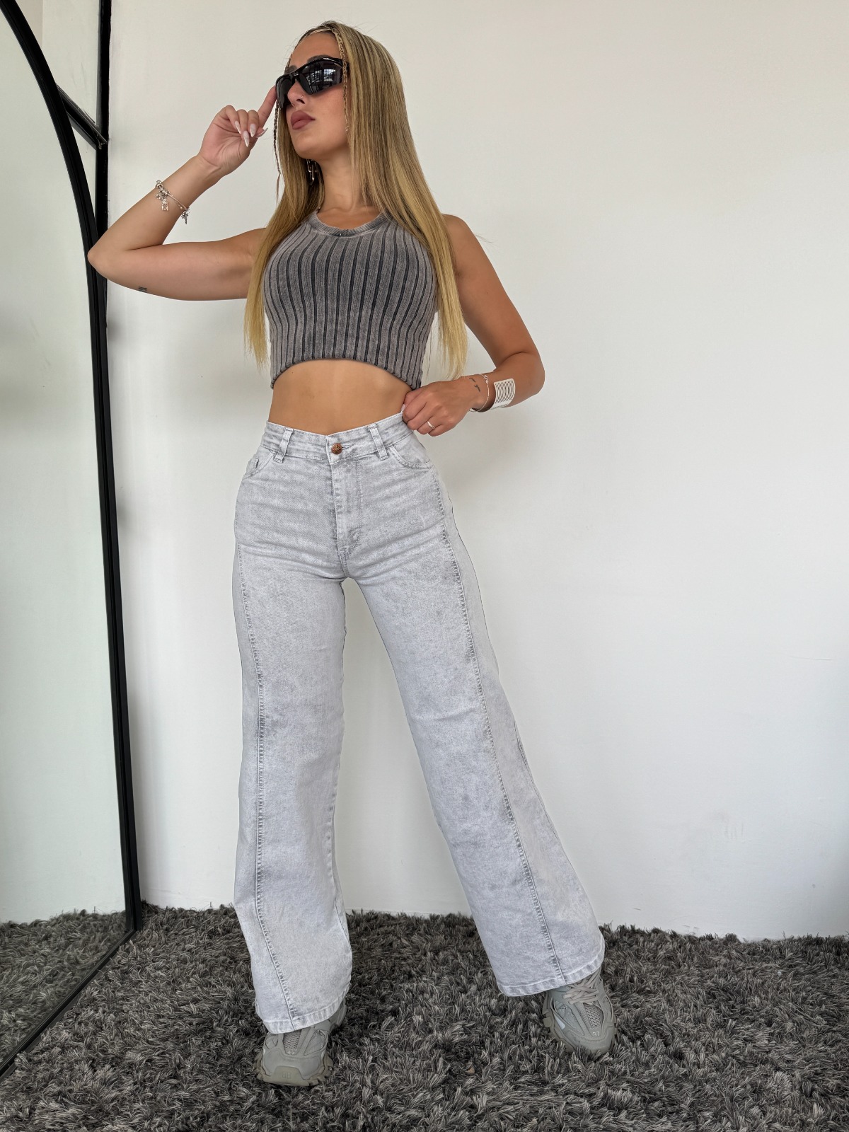 WIDE LEG GRAY LINE