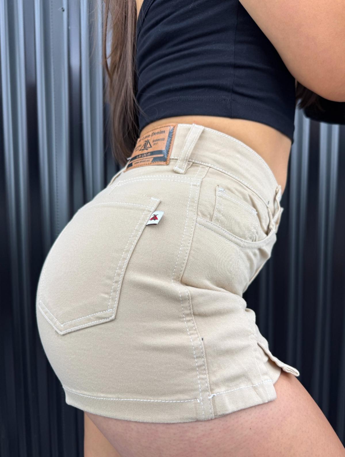 SHORT POLLERA SAND ARETHA HILO BLANCO