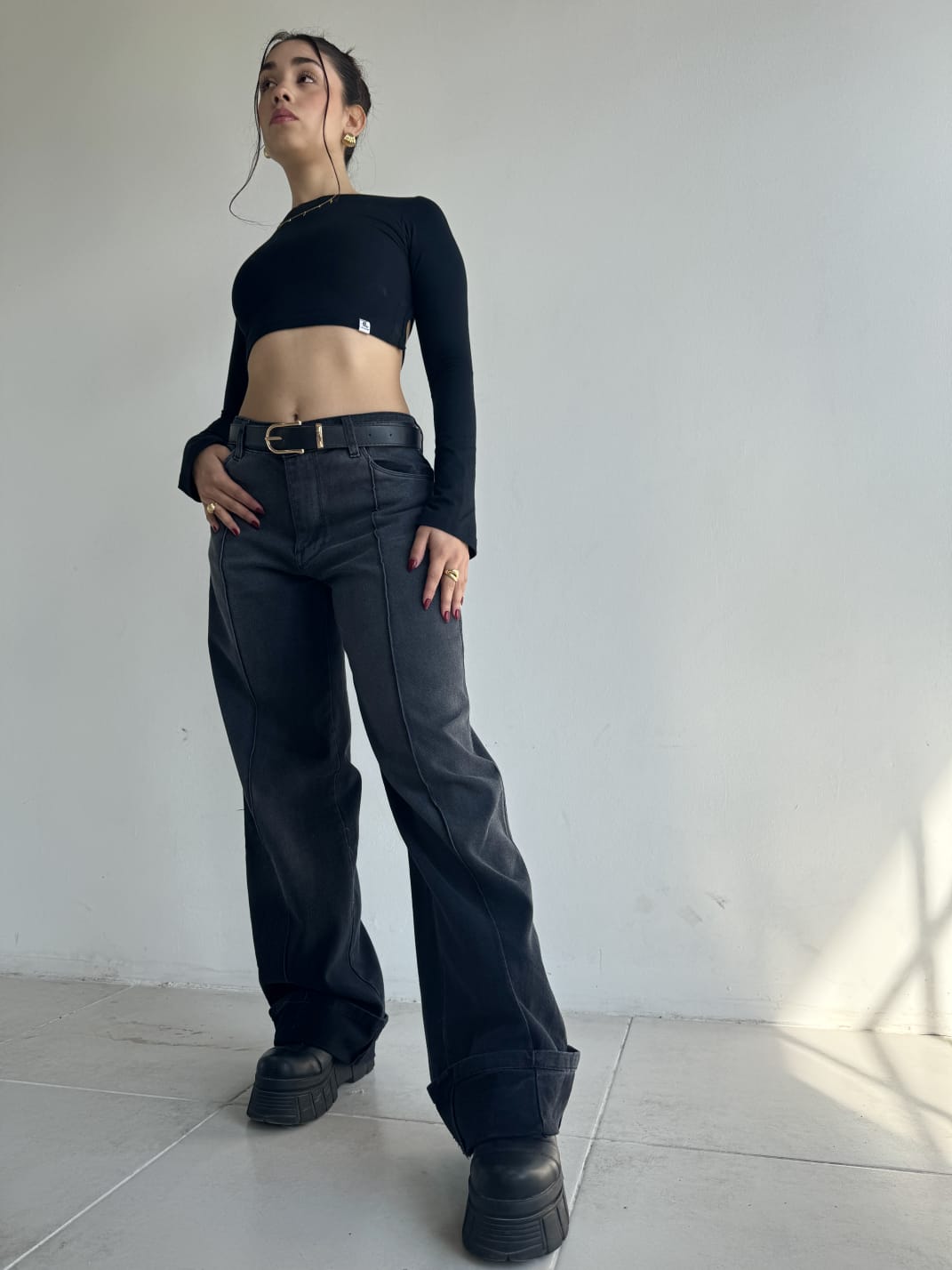 WIDE LEG ONYX GRAY