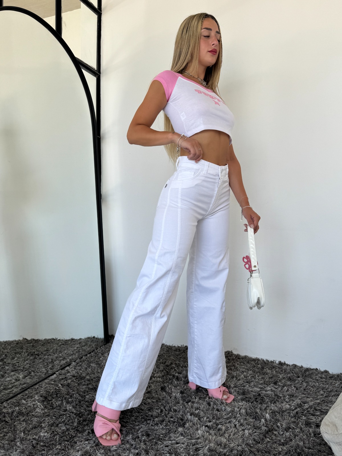 WIDE LEG WHITE LINE
