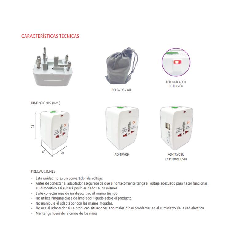 Adaptador Viajero TBCin AD-TRV09U