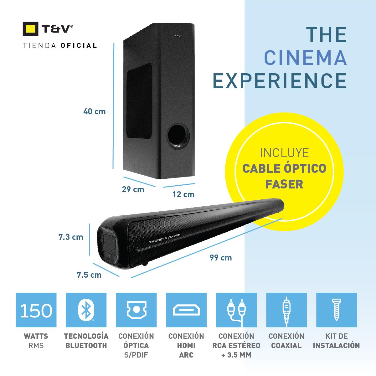 Barra de Sonido con Subwoofer KINO