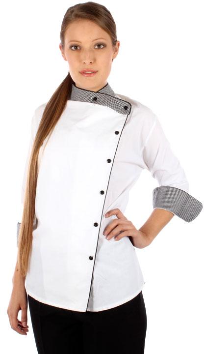 Camisa tipo cheff con cuello cruzado