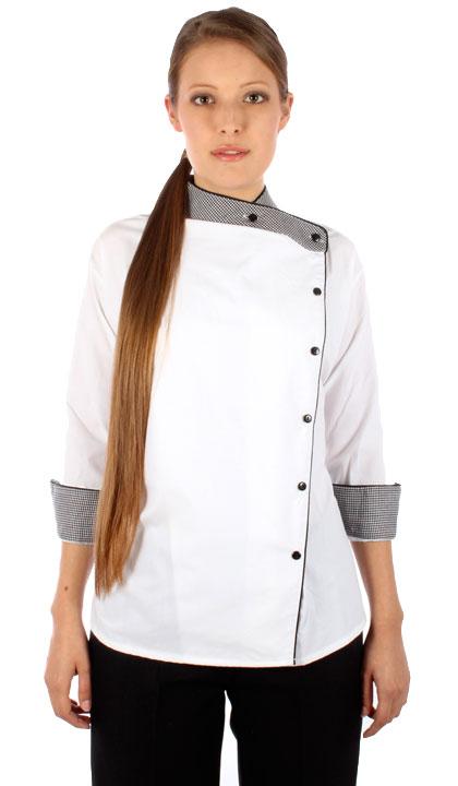 Camisa tipo cheff con cuello cruzado