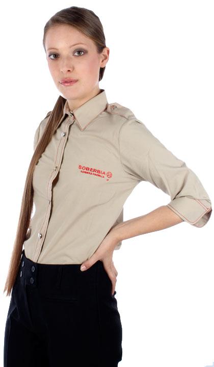 Camisa con charretera y costura en rojo