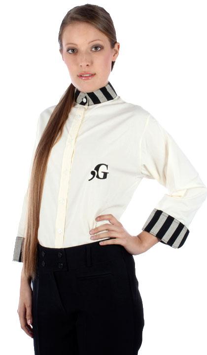 Camisa combinada con cuello mao