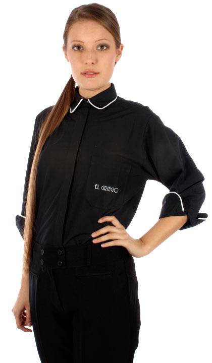 Camisa con vivo en cuello y puños