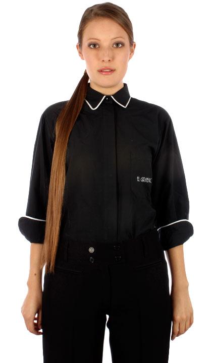 Camisa con vivo en cuello y puños