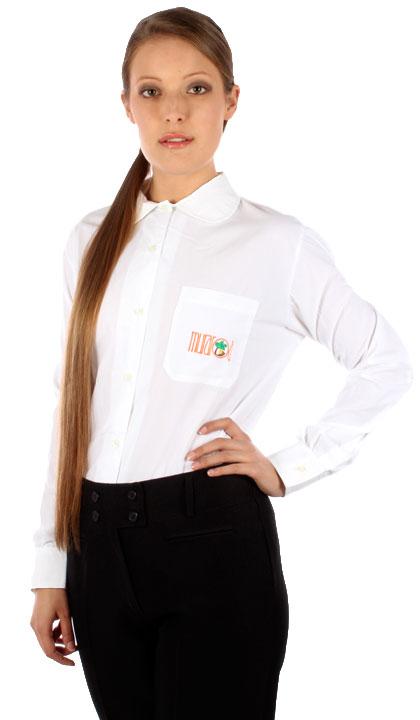 Camisa con cuello bebe y bolsillo