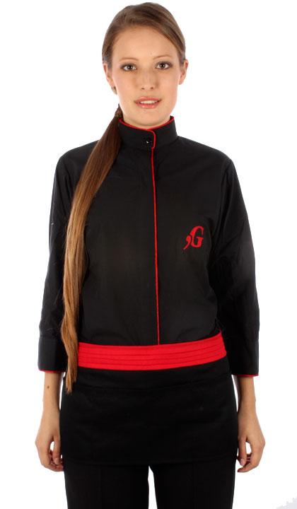 Delantal con cintura tableada