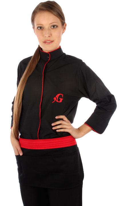 Delantal con cintura tableada