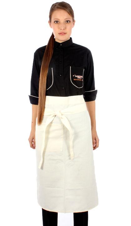 Delantal largo trapecio blanco