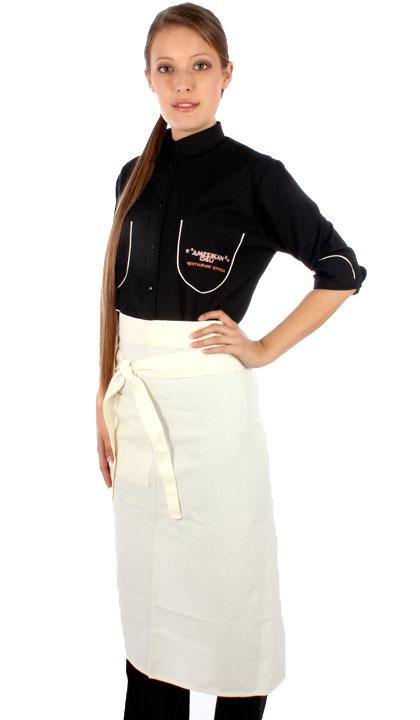 Delantal largo trapecio blanco