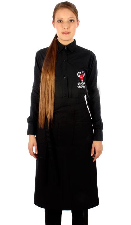 Delantal largo trapecio negro