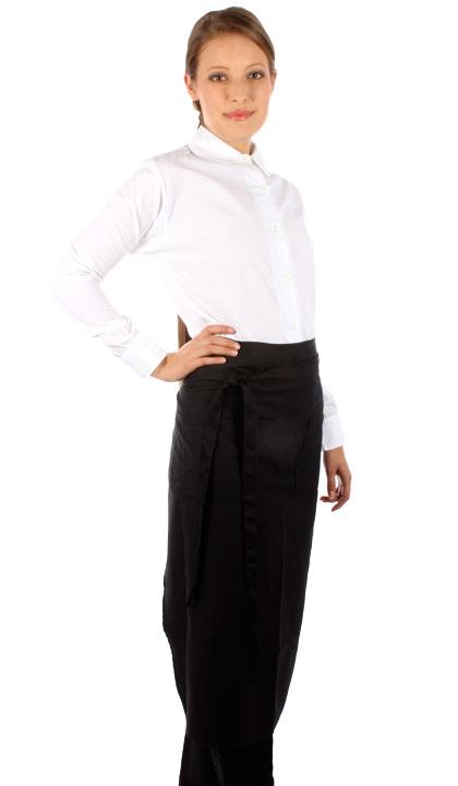 Delantal largo trapecio negro