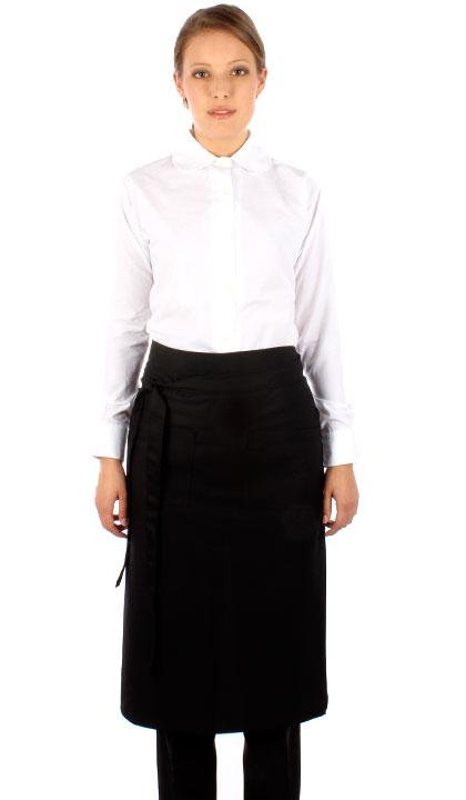 Delantal largo trapecio negro