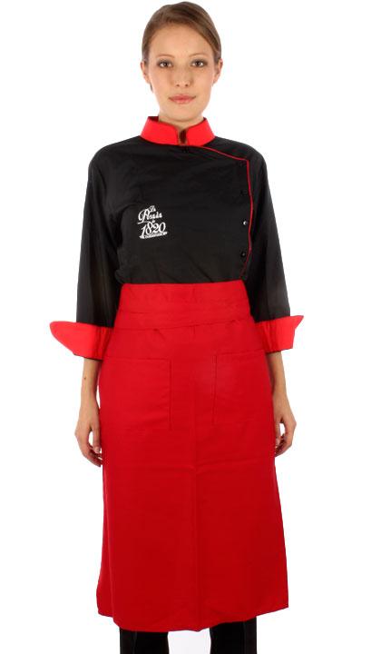 Delantal largo trapecio rojo