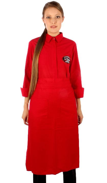 Delantal largo trapecio rojo