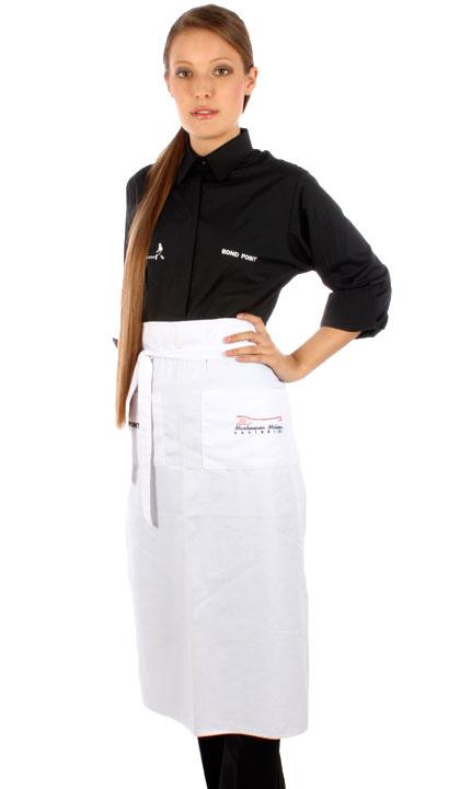 Delantal rectangular blanco