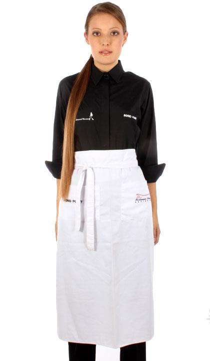 Delantal rectangular blanco