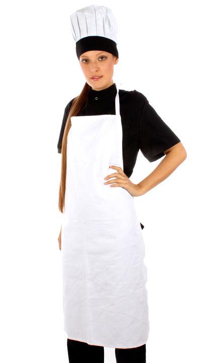 Delantal de pechera básico blanco