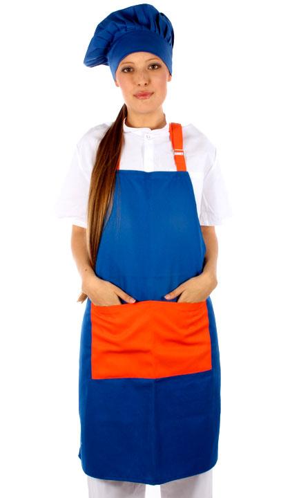 Delantal de pechera combinado