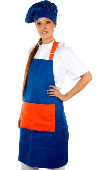 Delantal de pechera combinado