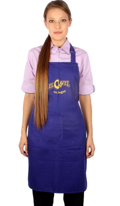 Delantal de pechera clásico color violeta