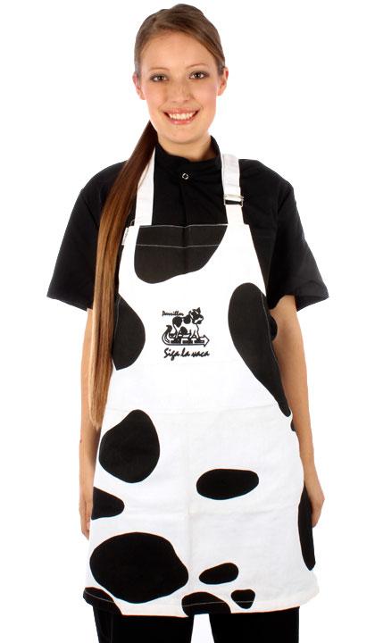 Delantal de pechera estampado