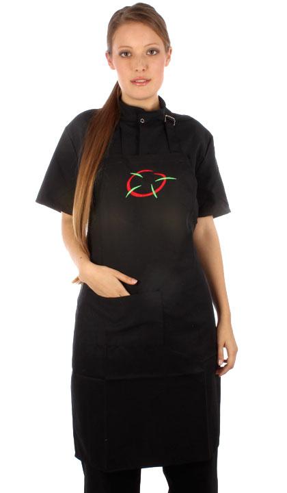 Delantal de pechera clásico color negro